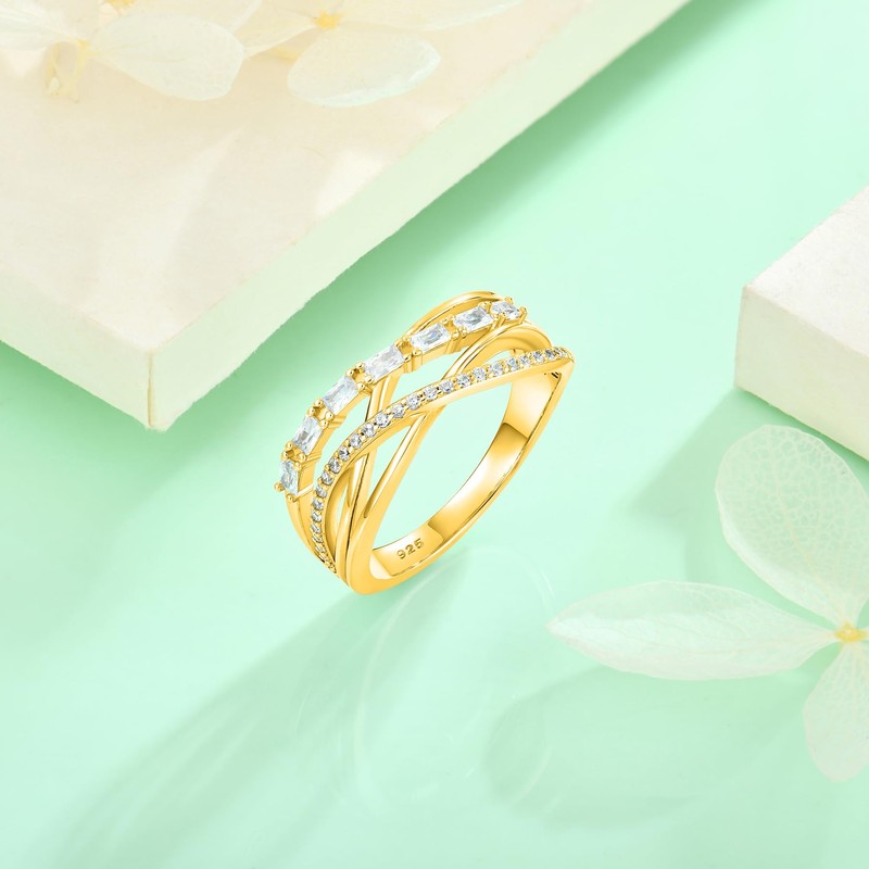 STARCHENIE Twisted Knot Ring 925 Sterling Silver 18k Gold Plated