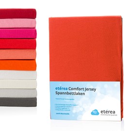 etérea Comfort Jersey Fitted Sheet in Various Sizes and Colours, Soft Fitted Sheet Made from 100% Cotton, Flat Sheet with Approx. 25 cm Base Height and 140 g/m²