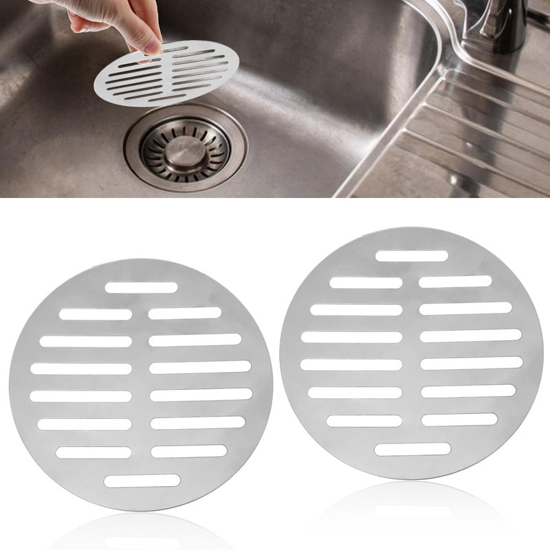 Classicseali 2PCS 5 Inch Drain Cover,Outdoor Drain Cover Round Stainless