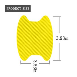 8PCS Car Door Handle Sticker, Carbon Fiber Anti-Scratches Car Door Cup Protector, Non-Marking Auto Door Handle Protective Film, Self-Adhesive Door Side Paint Protector for All Cars (Yellow/8PCS)