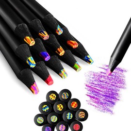 Pre-sharpened Rainbow Pencils Set - Multicolored Art Supplies for Drawing, Coloring and Sketching, Ideal Adults and Students 12 Pcs.