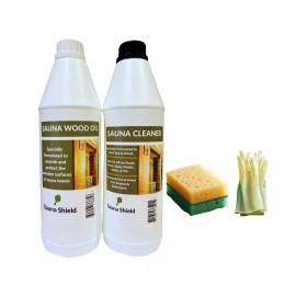 Sauna Shield Sauna Room Care Set: Sauna Wood Oil & Sauna Wood/Room Cleaner - 1L