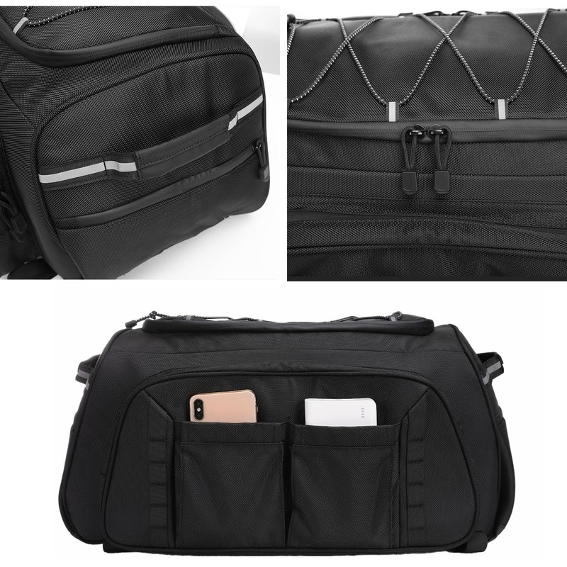 Leopauto Motorcycle Tail Bag - Waterproof Large Capacity Motorcycle Trunk