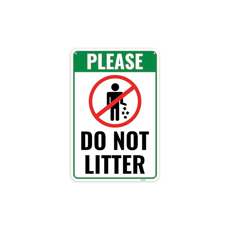 1PC Do Not Litter Sign, 12 x 8 Inches -