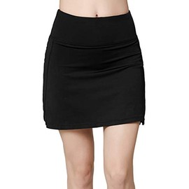 Women's Active Athletic Skirt Sports Golf Tennis Running Pockets Skort Black XL