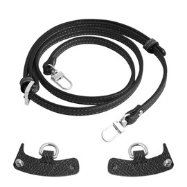 Yeria Shoulder Strap for Longchamp Women's Bag, Adjustable Replacement Leather Strap, No Punching Holes, for Shoulder Bags and Handbags (Black)