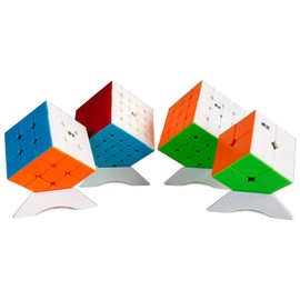 OJIN -Specific Cube Bundle 2x2 3x3 4x4 5x5 Stickerless Puzzle Cube Set with Gift Packaging + Four Dice Tripods