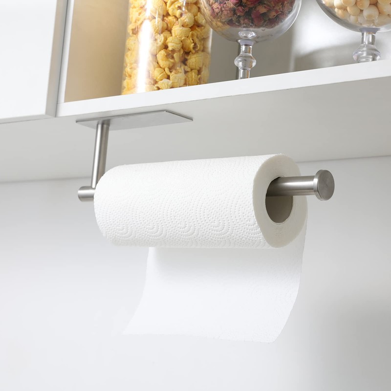 theaoo Under Cabinet Paper Towel Holder for Kitchen, Adhesive Paper