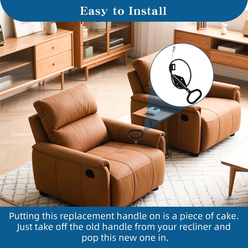 XwaYexa Recliner Pull Handle Replacement D-Ring Release Cable for Lazy