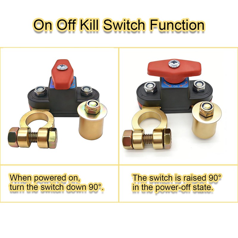 Car Battery Power Cut-Off Switch,Pure Copper Knob Control Battery Kill