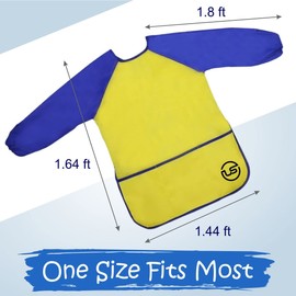 Ultimate Stationery Art Smocks for Kids, Waterproof Children and Kids Art Smock Yellow, Toddler Paint Smock and Kid Apron