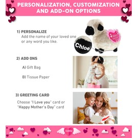 DolliBu Happy Mother's Day Super Soft Plush Valais Blacknose Sheep - Cute Stuffed Animal with Pink Heart Message for Best Mommy, Grandma, Wife, Daughter - 8.5" Inches