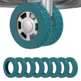 8Pcs Luggage Wheel Covers,Silicone Suitcase Cover for 2-2.4'' Spinner Wheel, Carry On Luggage Wheels Protector,Upgrade Suitcase Wheels Protective,Essential Travel Accessories(Blue-F)