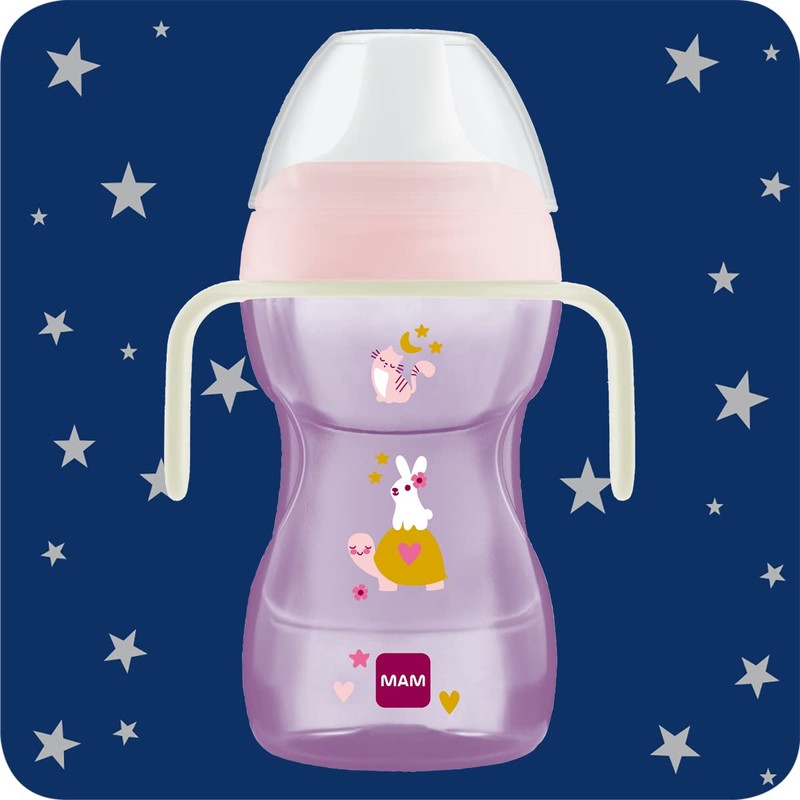 MAM Fun to Drink Cup & Glow Handles, Baby Bottle