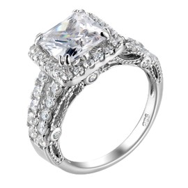 Wuziwen Princess Cut Engagement Ring for Women Cubic Zirconia Wedding Promise Rings for Her 925 Sterling Silver Sz 6.5