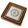Abyjifar Square Serving Tray with Mother of Pearl Inlay, Boho