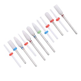 Ceramic Milling Cutter, 12 Pieces Ceramic and Stainless Steel Router Files, Router Drill Bit for Efficient Removal of Dead Cuticle, High Hardness