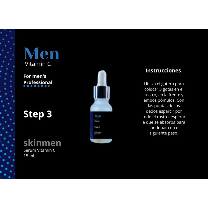 Set Limpiador Tónico Serum Crema Vitamina Hombre