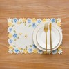2pack Rectangular lace Doilies,yellow blue Floral Cutwork Embroidered Placemats Vase