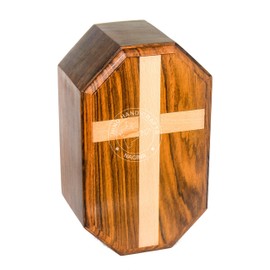 HIND HANDICRAFTS Urns for Human Ashes Adult, Rosewood Cremation Urns for Ashes, Funeral Urns, Burial Urns for Columbarium, Wooden Box Urns for Human Ashes - Large URNS Ashes (Maple Cross - 250 Cu/in)