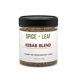 Premium Kebab Blend by Spice + Leaf, 3.5 oz - Kosher, Vegan, Non GMO and Preservative Free Spice. Vegan, Dairy Free and Salt Free