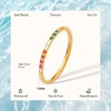 munone Half Eternity Rainbow Ring for Women,18K Gold Plated Multi