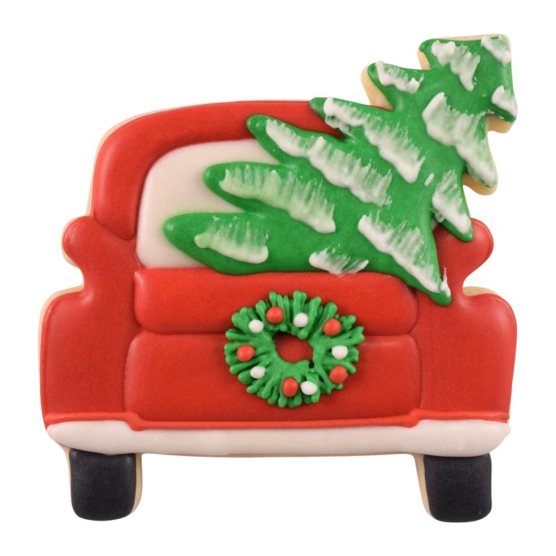 R&M Truck With Tree 3.25" Tinplated Cookie Cutter, Silver