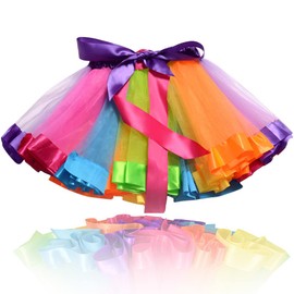 TWINKLEDE Rainbow Tutu Skirt Pride Colorful Rave Festival Costume Skirts for Women Adult (A Rainbow)
