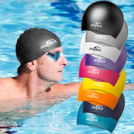 Aspira Silicone Swim Cap. Pearl Purple. Unisex Adult Size, One Size Fits Most.