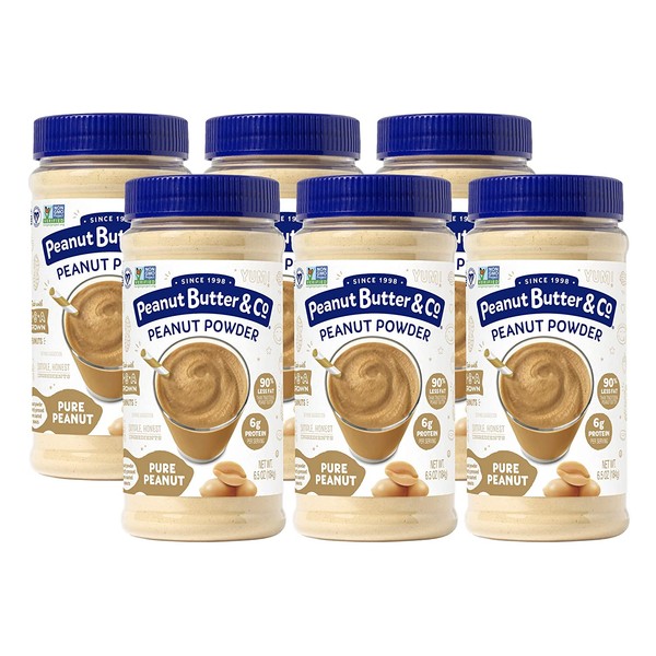 Peanut Butter & Co. Pure Peanut Powder, Non-GMO Project Verified, Gluten Free, Vegan, 6.5 Ounce Jars, Pack of 6