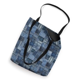 Denim Patchwork Pattern Tote Bag