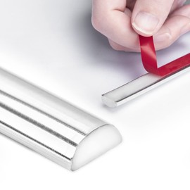 Art3dwallpanels 10 Ft Peel and Stick Trim for Backsplash Tile Edge, Self-Adhesive Trimming for Corner Decor, 120x0.47x0.2 Inch Stainless Steel