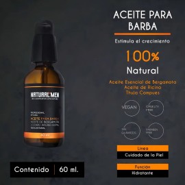 Aceite Crecimiento De Barba Y Bigote Bergamota Y Ricino 60ml