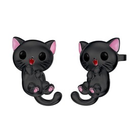 Flpruy Cute Animal Stud Earrings 925 Sterling Silver, Animal Earrings Girls Jewellery Children's Stud Earrings, Animal Gift for Girls Women Ladies, Sterling Silver, No Gemstone