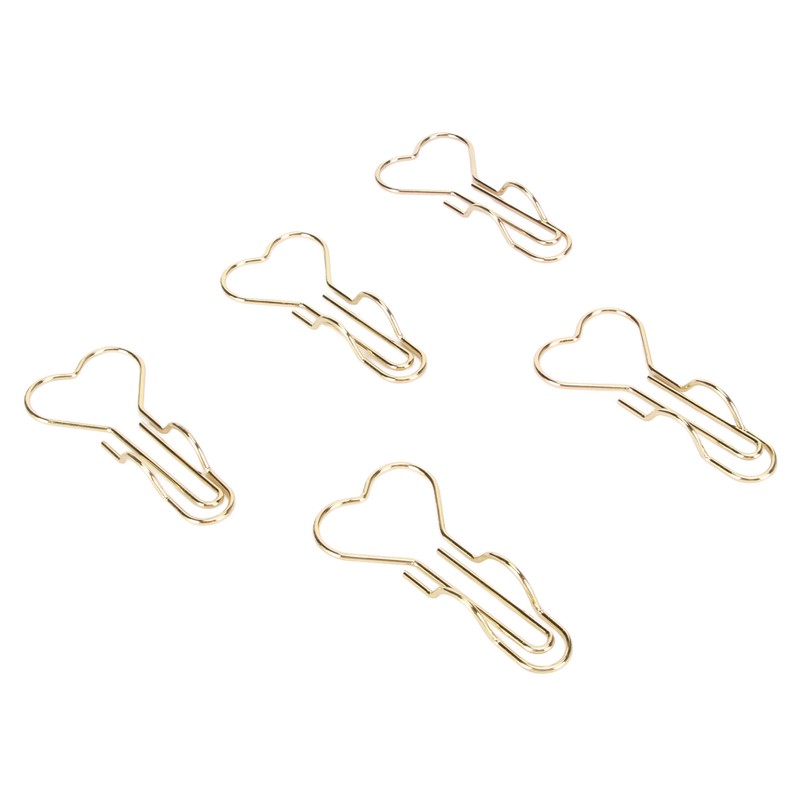 50pcs Heart Pen Clips Plated Metal Pen Holder Clips Small