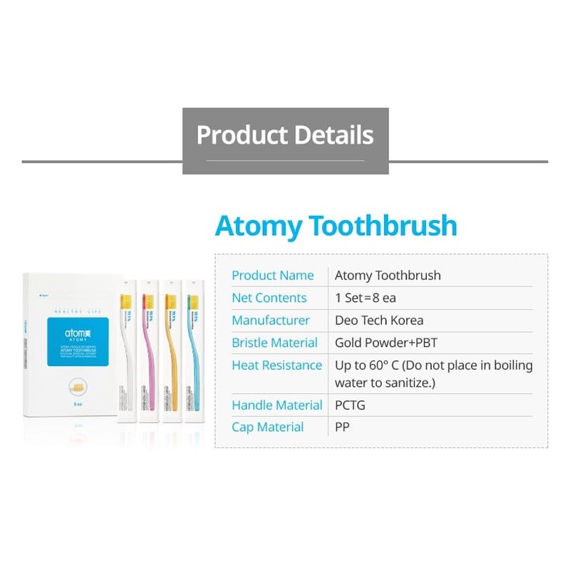 BC233 Korean Toothbrush for Sensitive Gums, Super Silm Gold Bristles