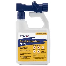 Zodiac Yard & Jardín Spray (32 oz) - Kills & Repels Fleas, Ticks, Mosquitoes, Ants, Crickets - Use On Lawns, Trees, Shrubs & Flowers - Treats Up To 5000 Sq. Ft - Up To 4 Weeks Control Handheld