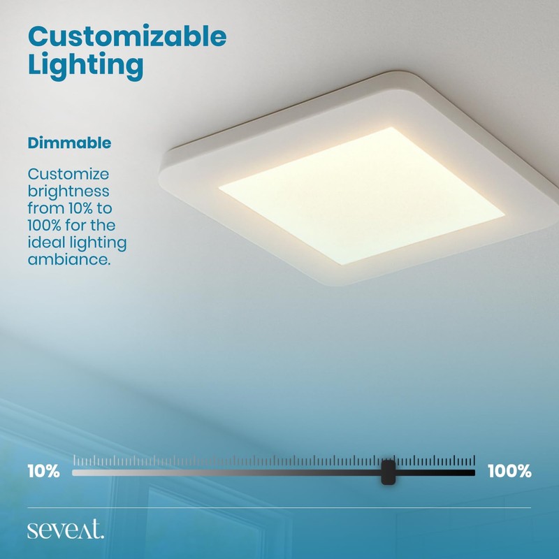 Seveat Bathroom Exhaust Fan with Light – 1000 Lumens, Dimmable,