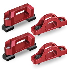 MZS Truck Bed Rail Cleats Tie Down Hook Kit, Inner Rope Hooks Tie Down Anchors Compatible with Tacoma Tundra for Cargo Trailer, Replace PT27835160 PT27835112 PT2780C010 663120C010 Red (Pack of 4)