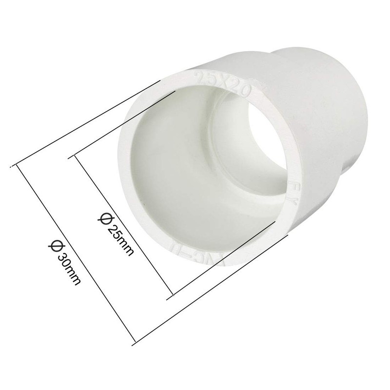sourcing map 25mm x 20mm PVC Reducing Coupling Hub by