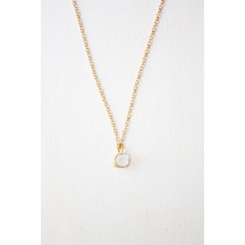 Vurmashop Necklace Quartz Herkimer Gold Pendant Stone Quartz Natural Glass Gold, Brass, Quartz