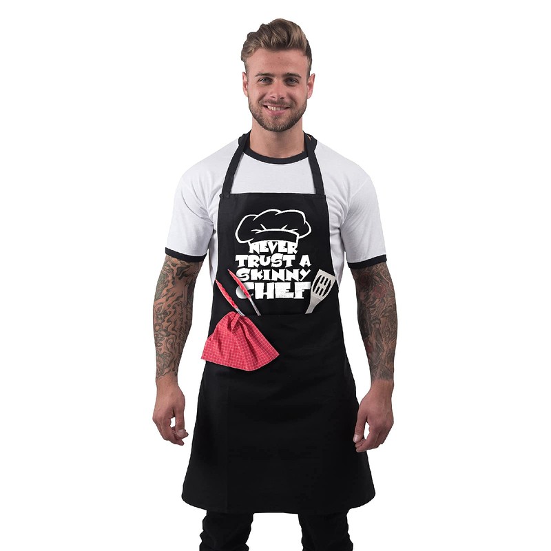 Men's Funny Never Trust A Skinny Chef Summer BBQ Cooking