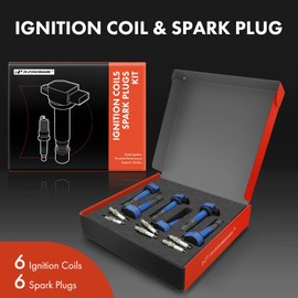 A-Premium (Blue) Engine Ignition Coil Pack Compatible with Honda Accord 2004-2007 3.0L, Pilot 2003-2008, Ridgeline 2006-2008 3.5L & Acura MDX 2001-2009 & Saturn Vue 2004-2007 3.5L, 6-PC Set