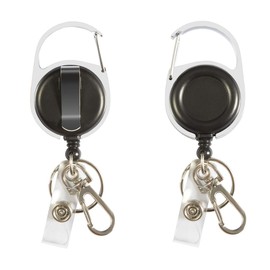 Hanging Name Badge Reel Clip Keychain Extendable 2pcs Name Tag Reel Reel Holder Reel Holder Reel with Elastic Strap Recoil Ring Carabiner Clip for Commuter Pass Case Length 24.8 inches (63 cm) Length