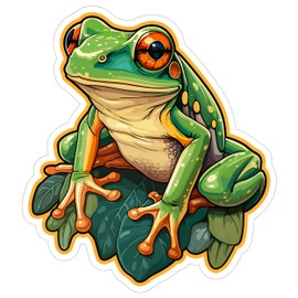 Tree Frog Sticker 4 Inch - Waterproof Animal Vinyl Decal for Laptop Water Bottle Car Tumbler - Durable Aesthetic Long-Lasting Stickers for Adults ID44990