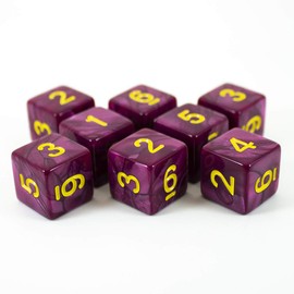 Paladin Roleplaying Purple Pearl Dice - 8D6 Set - 'Plum'