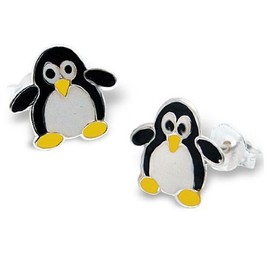 Penguin Earrings 925 Sterling Silver