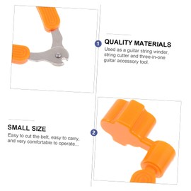 VICASKY 2pcs Multifunctional Guitar String Winder and Cutter Tool Easy Use Bridge Pin Puller for Acoustic Guitar and Bass Orange for Changes and Maintenance