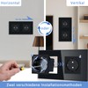TAWOIA Schuko Socket, EU Standard Double Socket Glass Flush-Mounted Socket,
