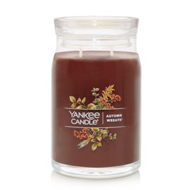 Yankee Candle, Autumn Wreath Scented Candle, 20oz Classic 2-Wick Tumbler with up to 80 Hour Burn Time